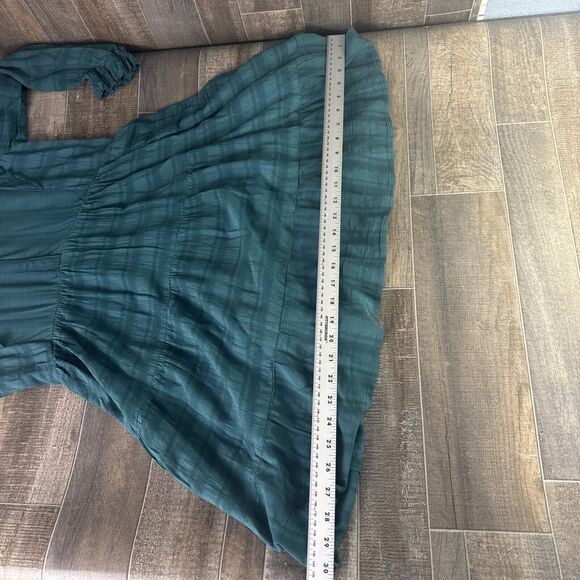 Amadi Anthropologie‎ Dress Small Green Rossi Tunic Ruffled Ruched Boho - Picture 9 of 10
